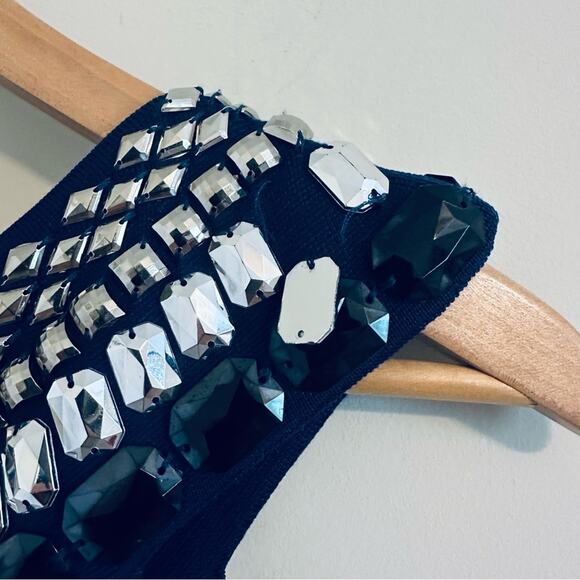 Temperley London Navy Blue Embellished Knit Dress Size Small - Picture 4 of 5